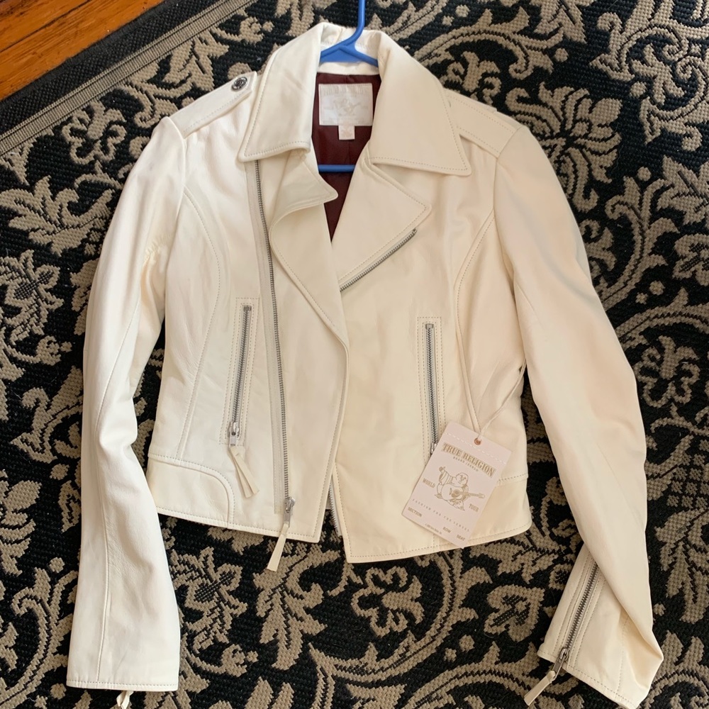 Off-white True Religion Leather Jacket Size S